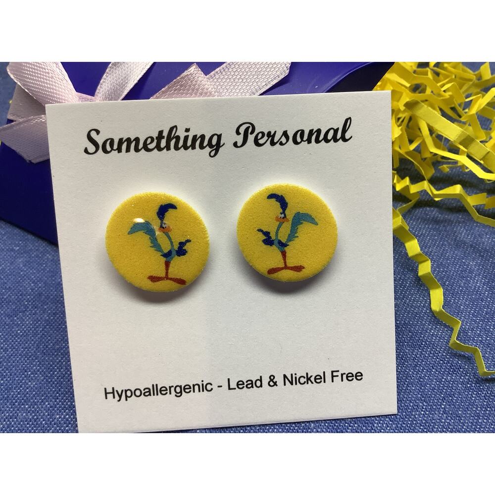 Road Runner - Looney Tunes Inspired Stud Earrings - Gift Boxed - Chibi Cute